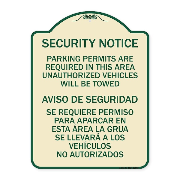 Parking Permits Are Required in This Area Unauthorized Vehicles Will Be Towed Aviso, TG-1824-22969